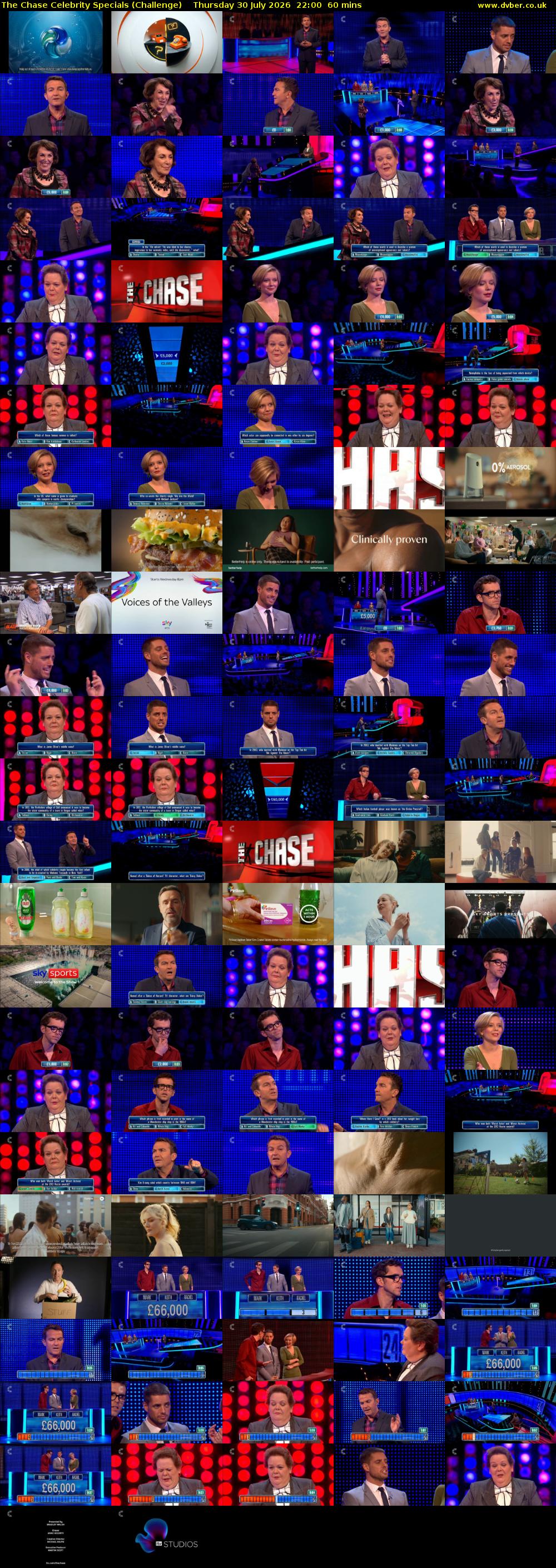 The Chase Celebrity Specials (Challenge) Thursday 30 July 2026 22:00 - 23:00