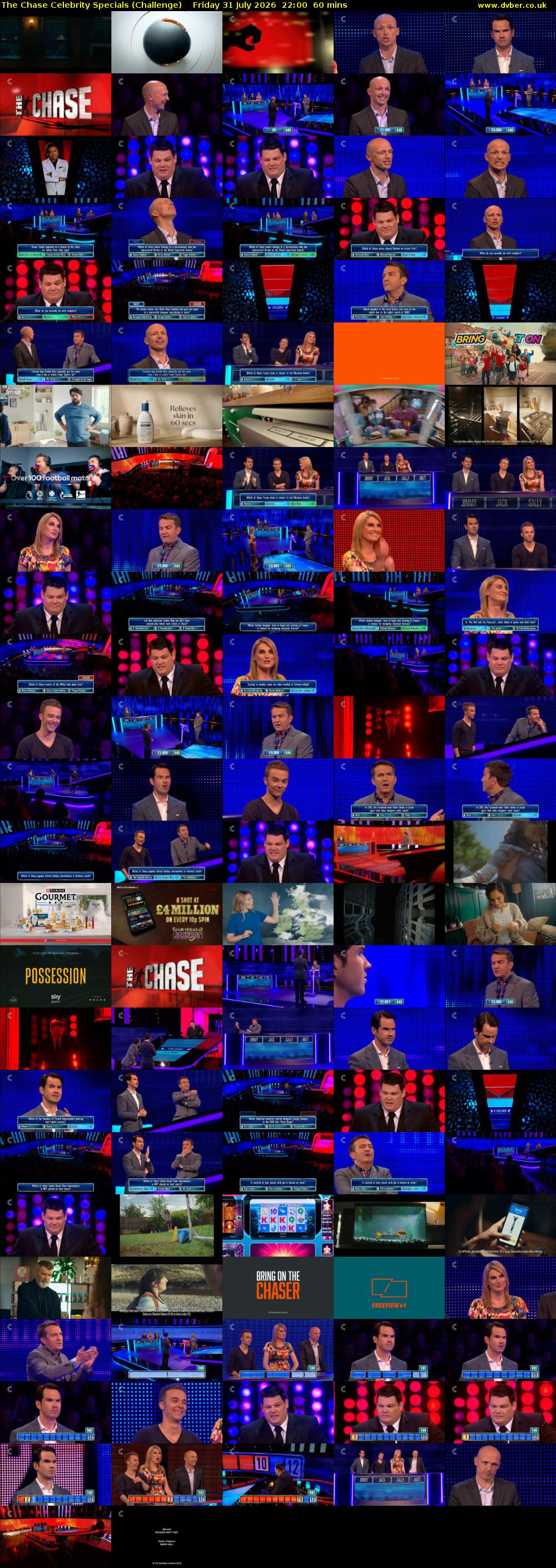 The Chase Celebrity Specials (Challenge) Friday 31 July 2026 22:00 - 23:00
