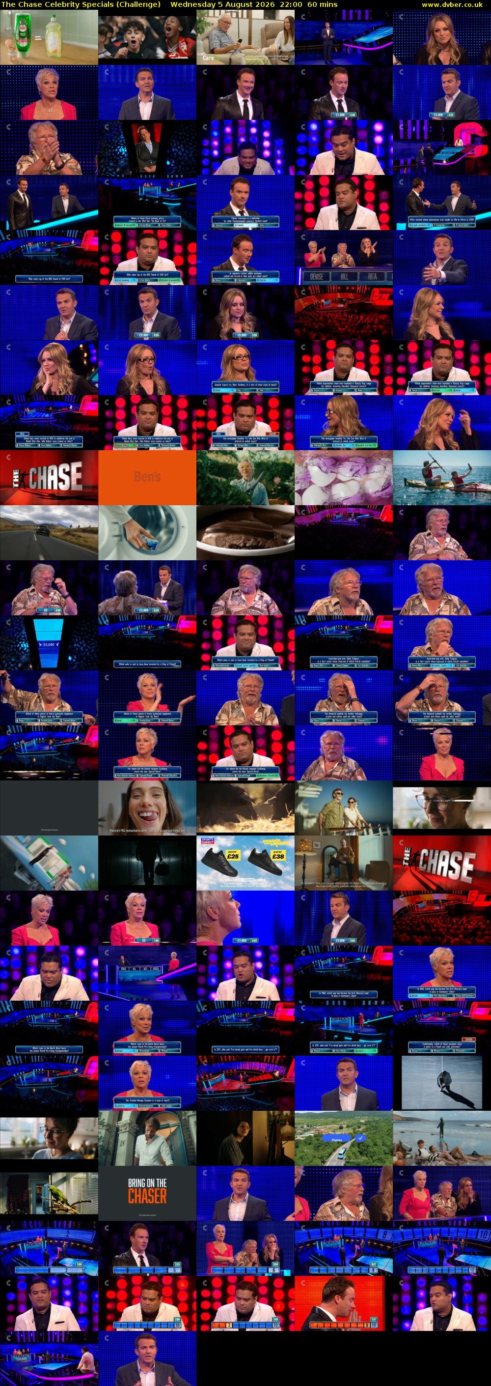 The Chase Celebrity Specials (Challenge) Wednesday 5 August 2026 22:00 - 23:00