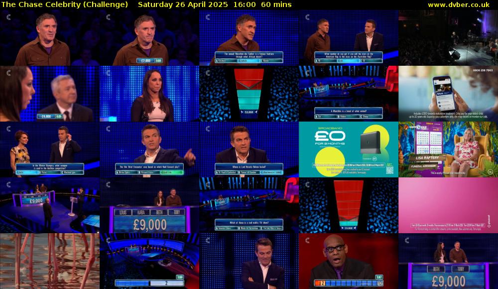 The Chase Celebrity (Challenge) Saturday 26 April 2025 16:00 - 17:00