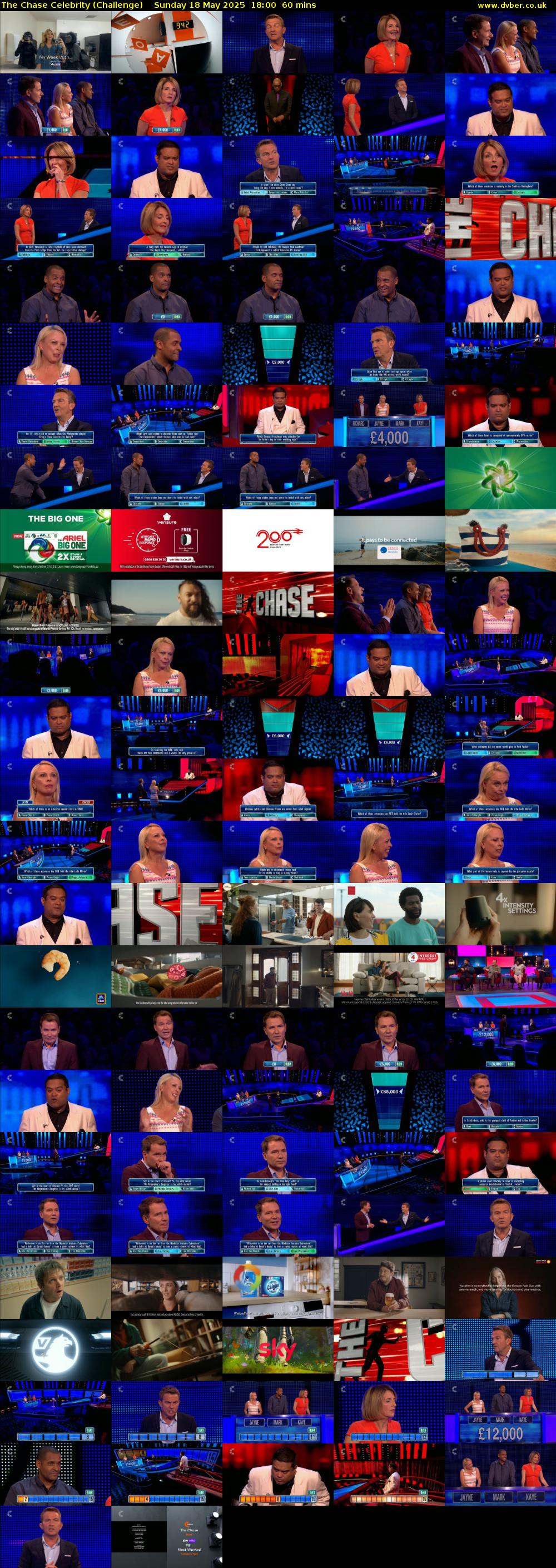 The Chase Celebrity (Challenge) Sunday 18 May 2025 18:00 - 19:00