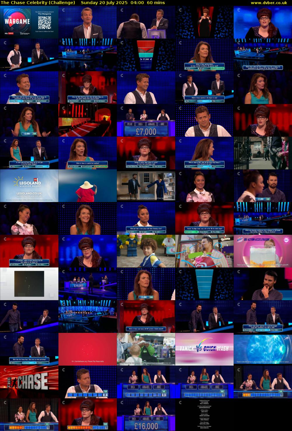 The Chase Celebrity (Challenge) Sunday 20 July 2025 04:00 - 05:00