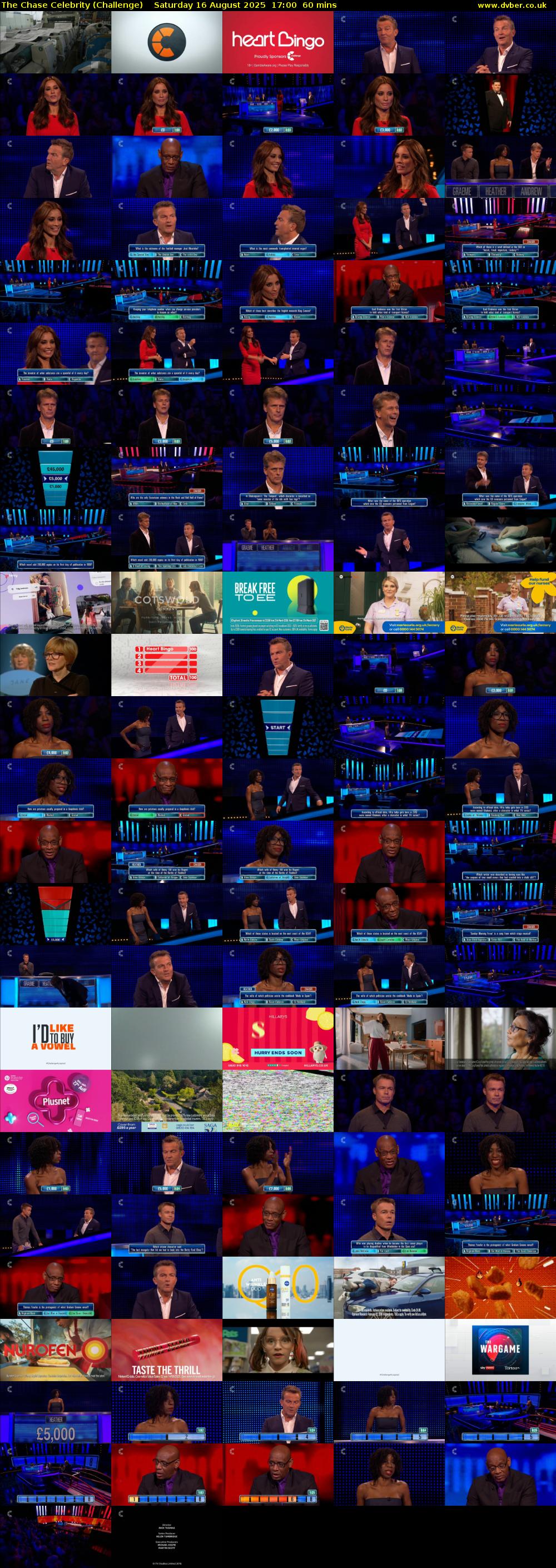 The Chase Celebrity (Challenge) Saturday 16 August 2025 17:00 - 18:00