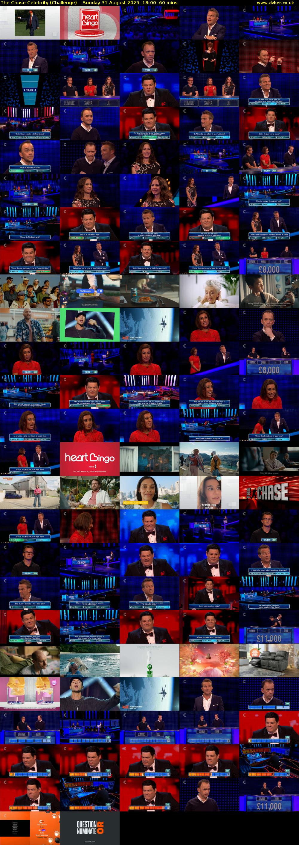 The Chase Celebrity (Challenge) Sunday 31 August 2025 18:00 - 19:00