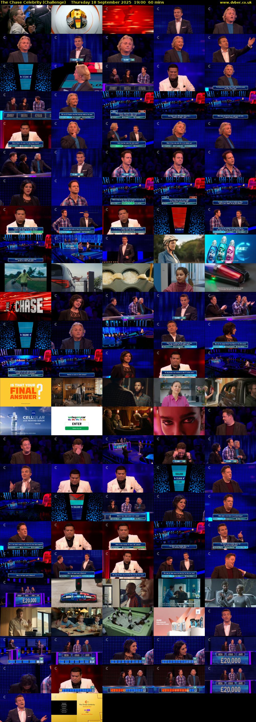 The Chase Celebrity (Challenge) Thursday 18 September 2025 19:00 - 20:00