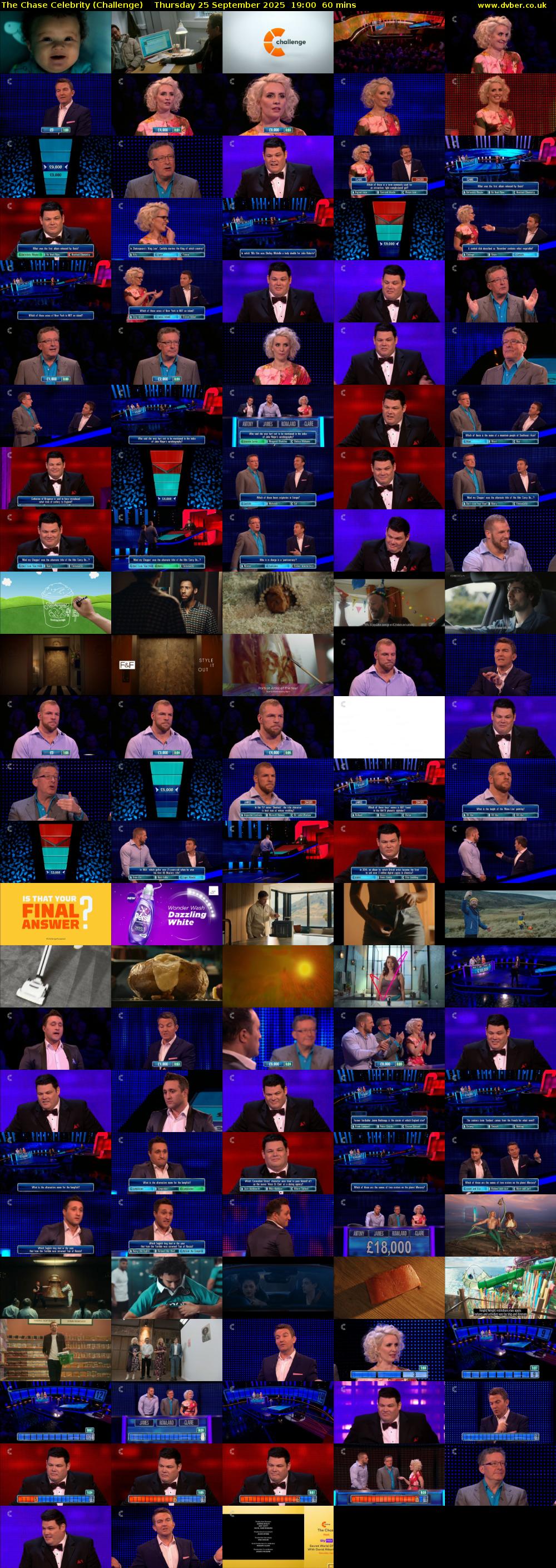 The Chase Celebrity (Challenge) Thursday 25 September 2025 19:00 - 20:00