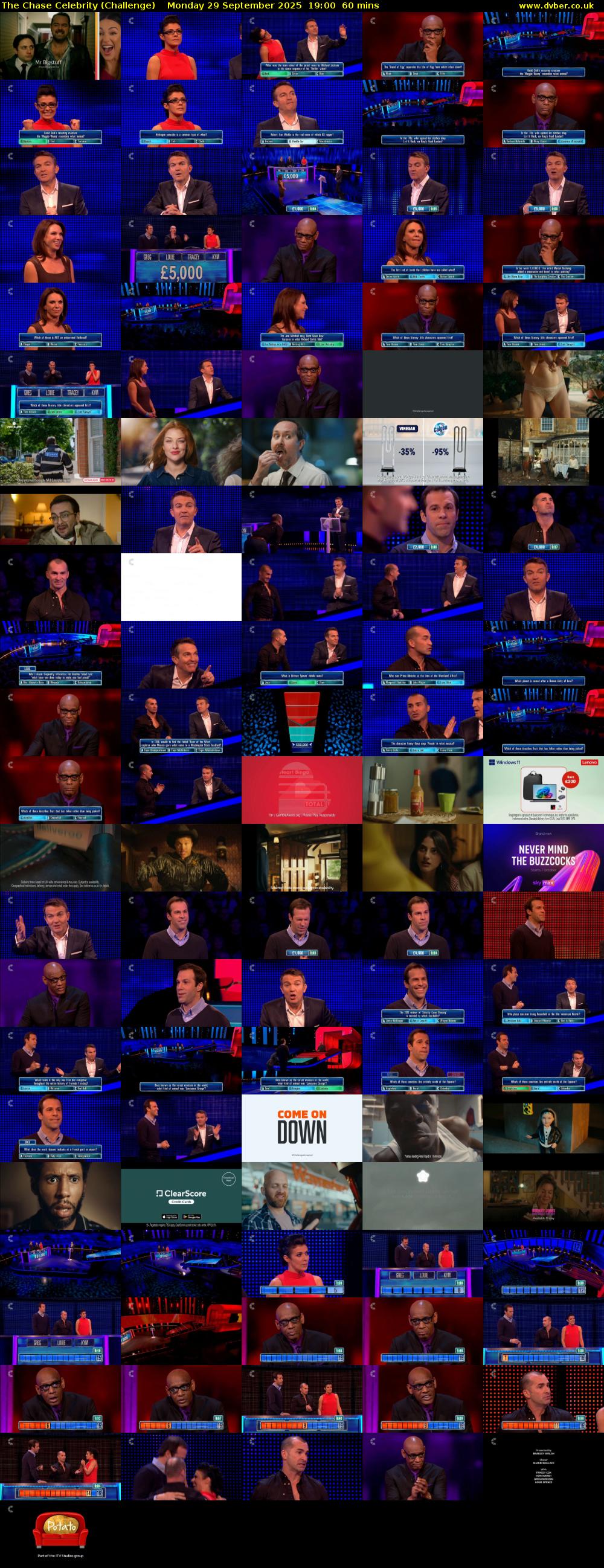 The Chase Celebrity (Challenge) Monday 29 September 2025 19:00 - 20:00