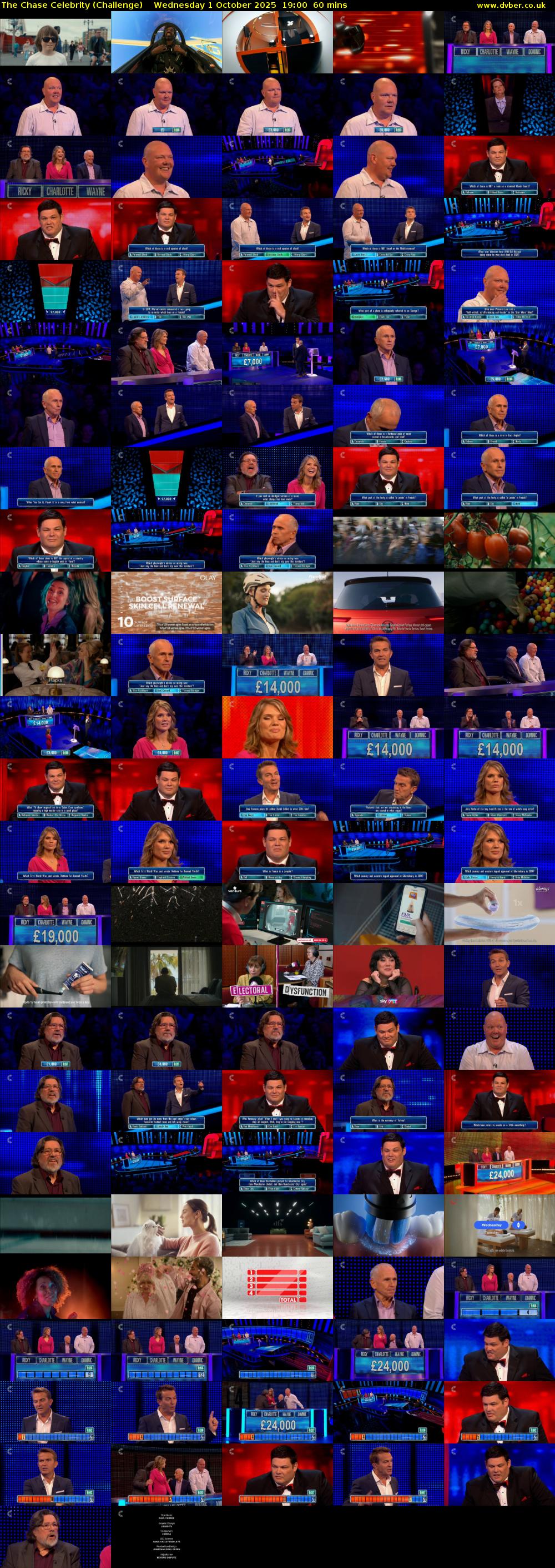 The Chase Celebrity (Challenge) Wednesday 1 October 2025 19:00 - 20:00