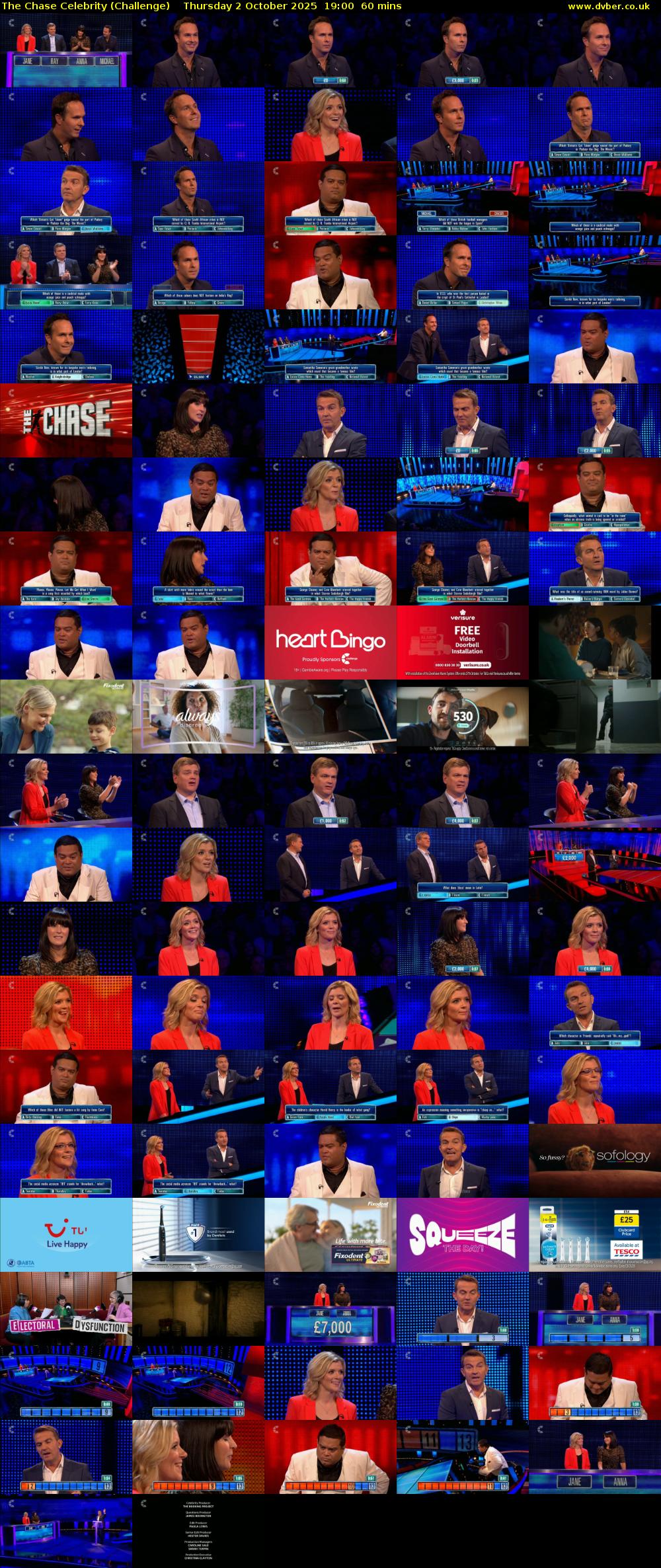The Chase Celebrity (Challenge) Thursday 2 October 2025 19:00 - 20:00