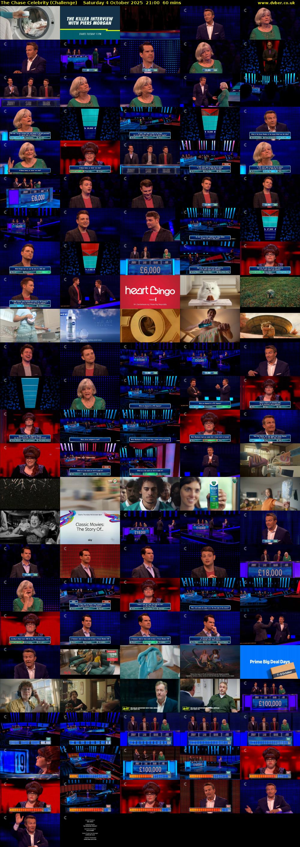 The Chase Celebrity (Challenge) Saturday 4 October 2025 21:00 - 22:00