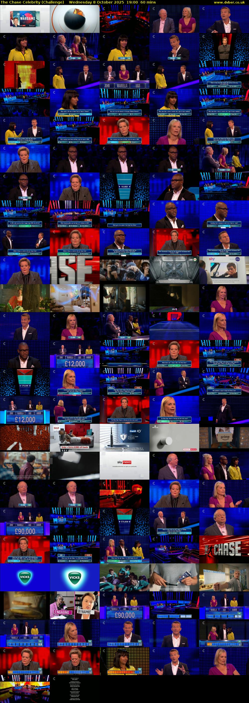 The Chase Celebrity (Challenge) Wednesday 8 October 2025 19:00 - 20:00