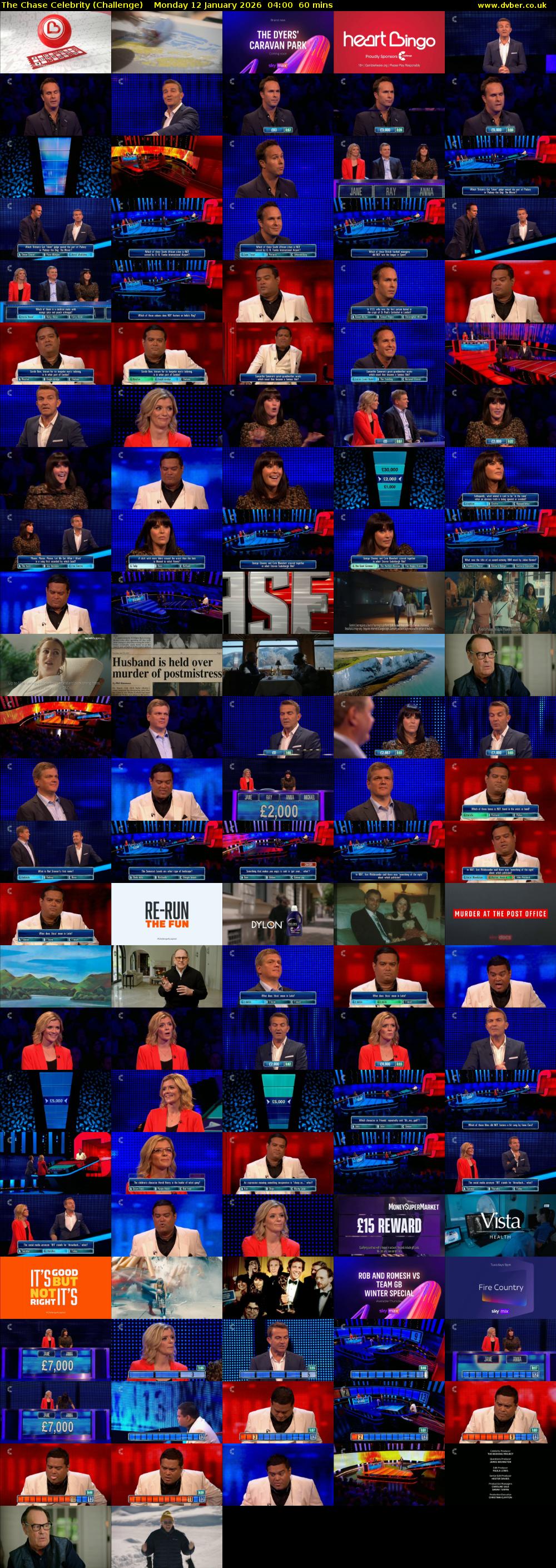 The Chase Celebrity (Challenge) Monday 12 January 2026 04:00 - 05:00