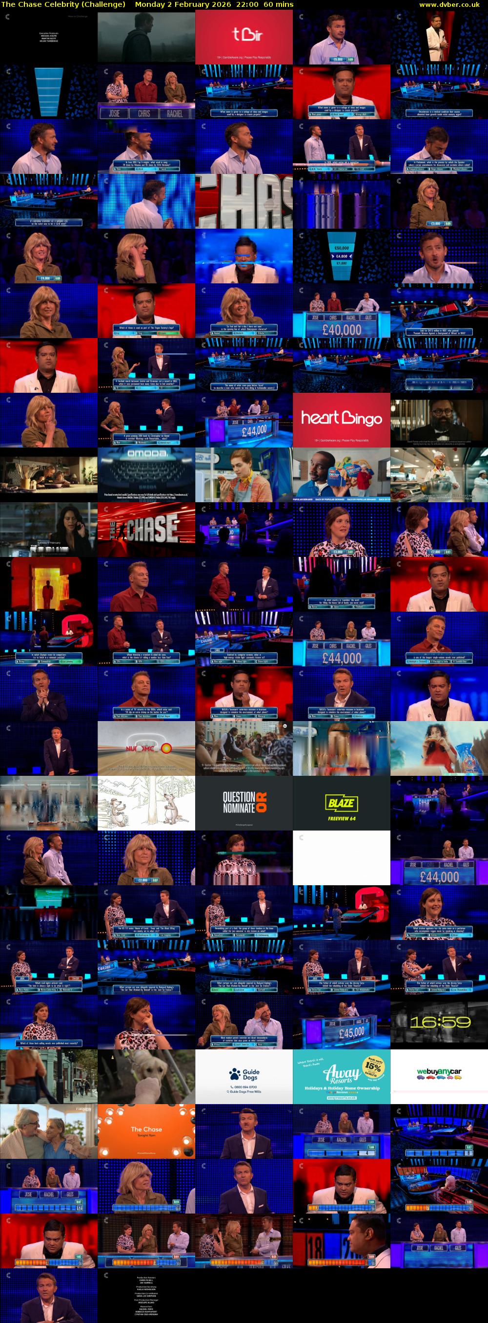 The Chase Celebrity (Challenge) Monday 2 February 2026 22:00 - 23:00