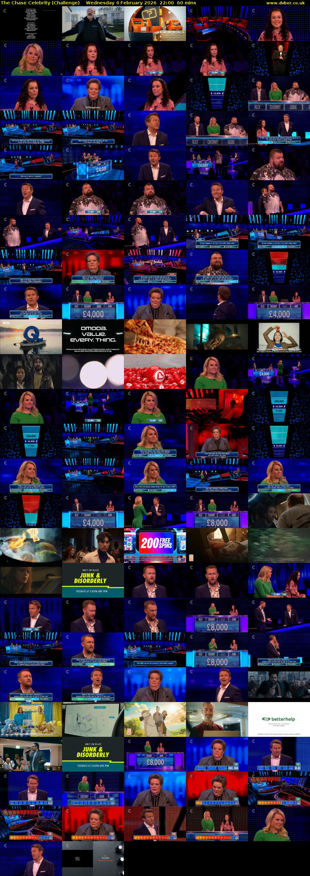 The Chase Celebrity (Challenge) Wednesday 4 February 2026 22:00 - 23:00
