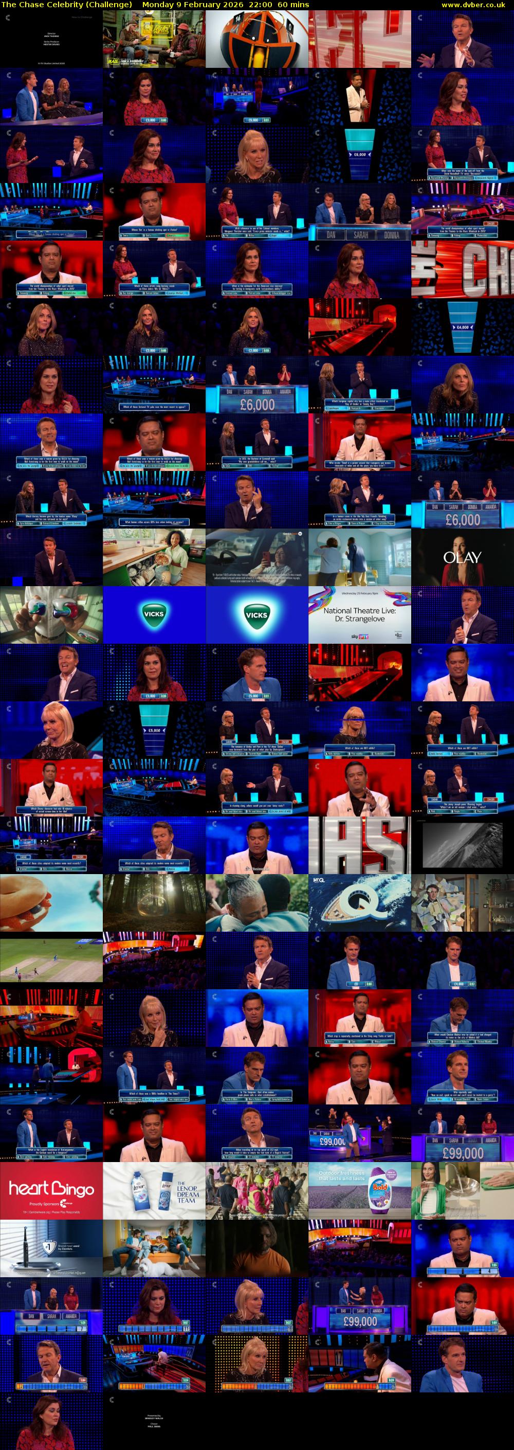 The Chase Celebrity (Challenge) Monday 9 February 2026 22:00 - 23:00
