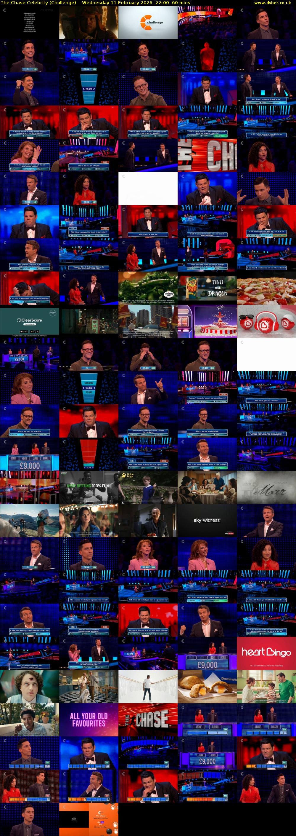 The Chase Celebrity (Challenge) Wednesday 11 February 2026 22:00 - 23:00