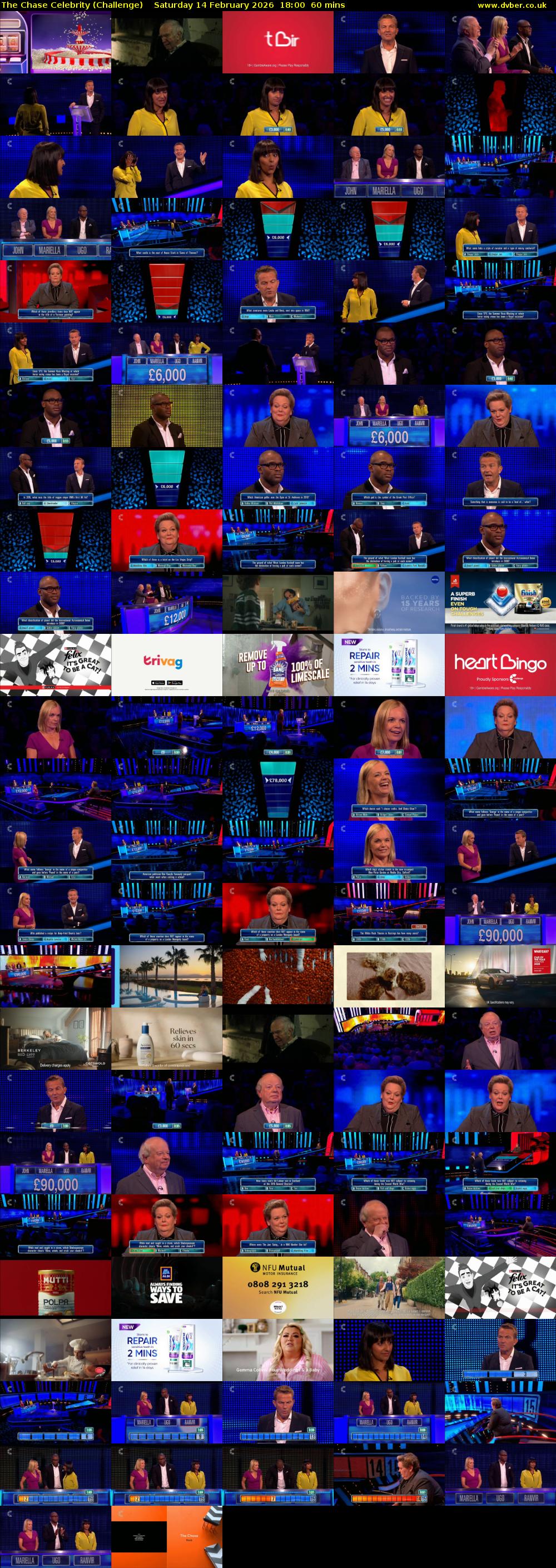 The Chase Celebrity (Challenge) Saturday 14 February 2026 18:00 - 19:00
