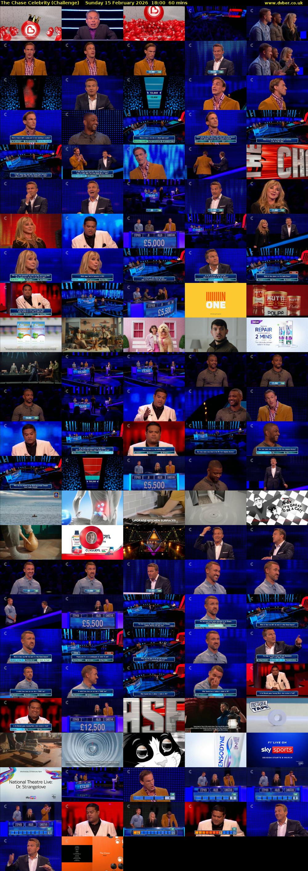 The Chase Celebrity (Challenge) Sunday 15 February 2026 18:00 - 19:00