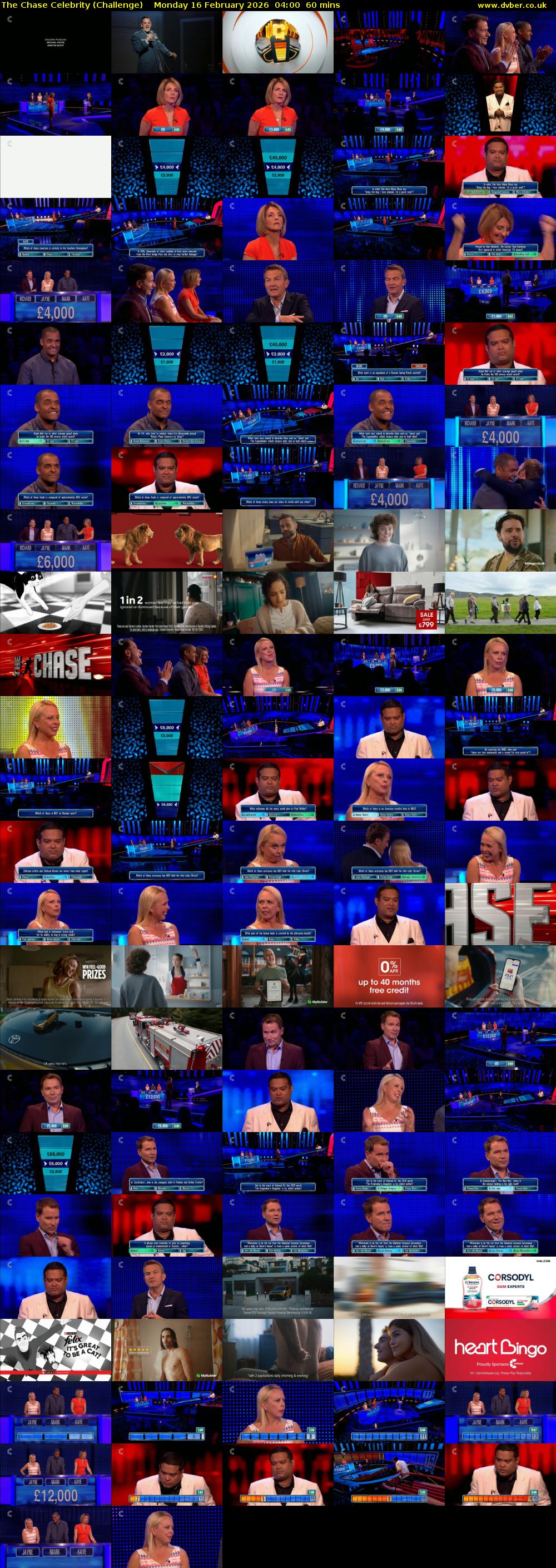The Chase Celebrity (Challenge) Monday 16 February 2026 04:00 - 05:00