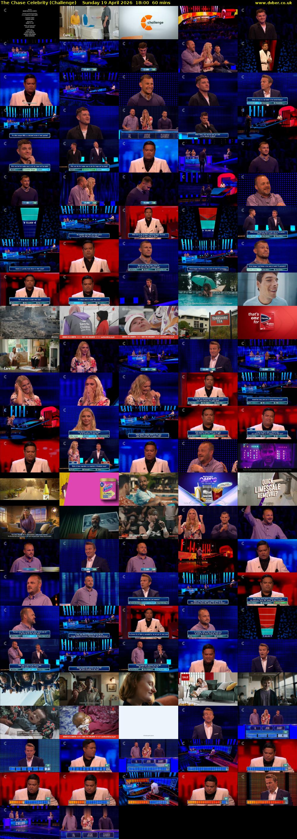 The Chase Celebrity (Challenge) Sunday 19 April 2026 18:00 - 19:00
