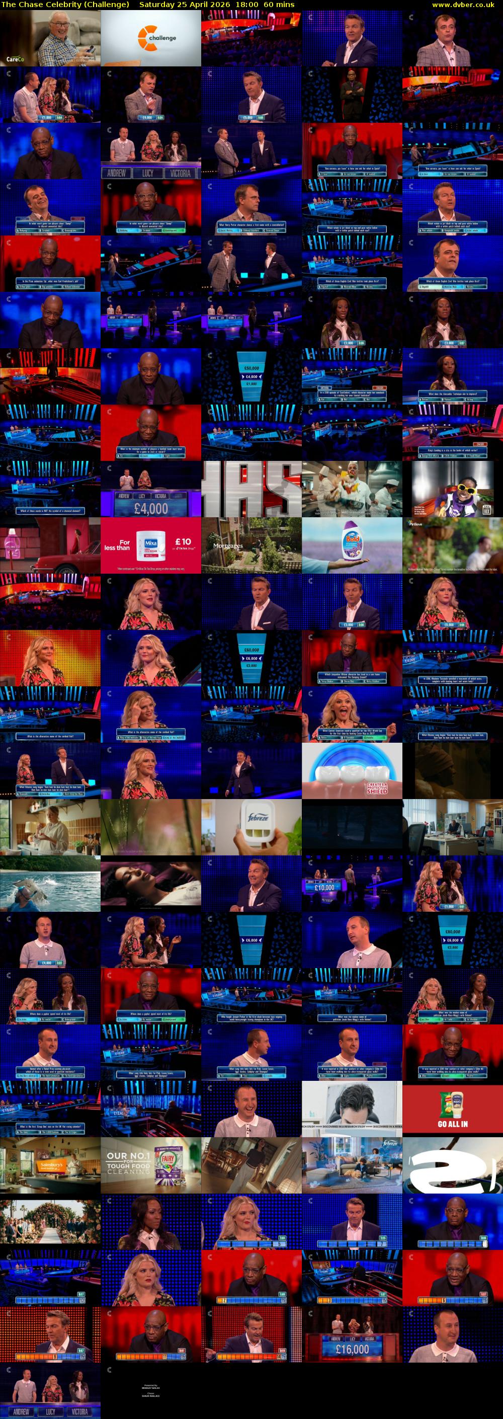 The Chase Celebrity (Challenge) Saturday 25 April 2026 18:00 - 19:00
