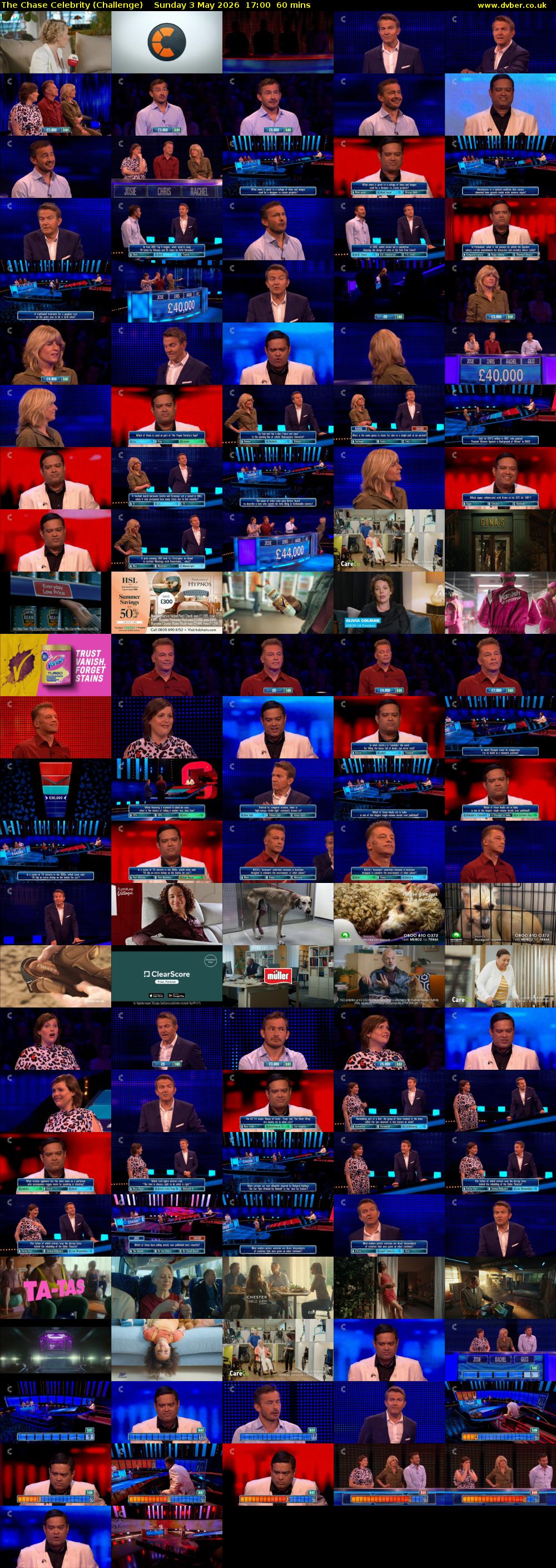 The Chase Celebrity (Challenge) Sunday 3 May 2026 17:00 - 18:00