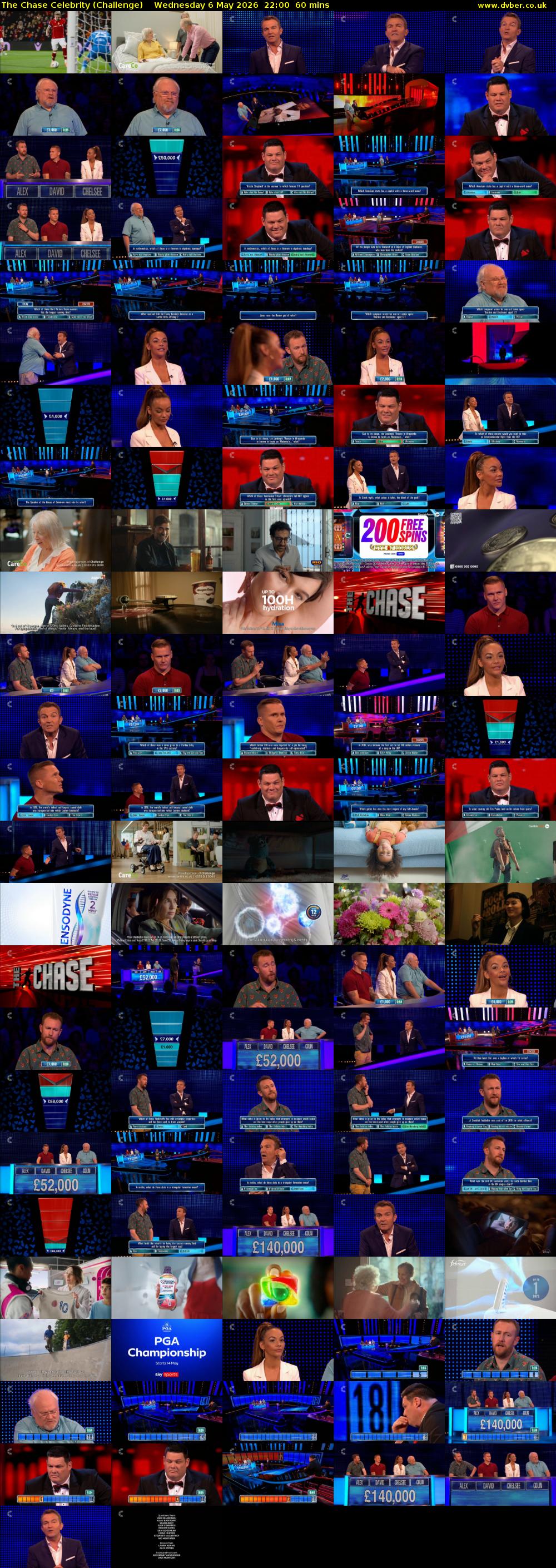 The Chase Celebrity (Challenge) Wednesday 6 May 2026 22:00 - 23:00