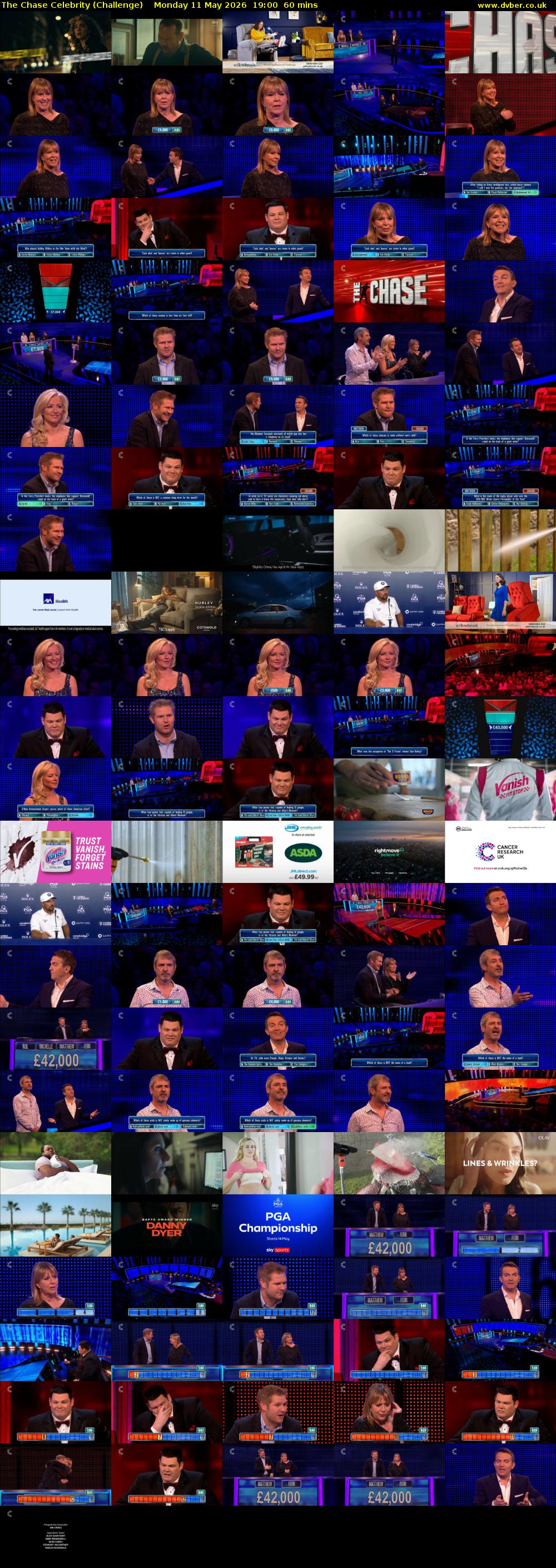 The Chase Celebrity (Challenge) Monday 11 May 2026 19:00 - 20:00