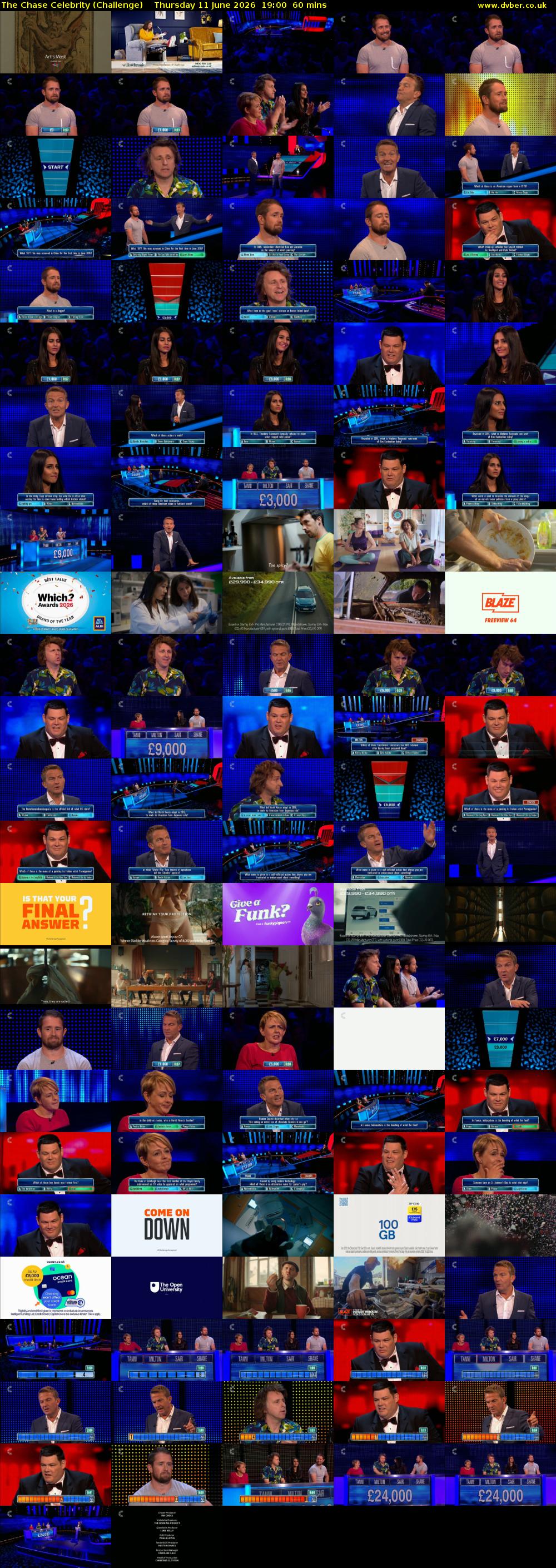 The Chase Celebrity (Challenge) Thursday 11 June 2026 19:00 - 20:00