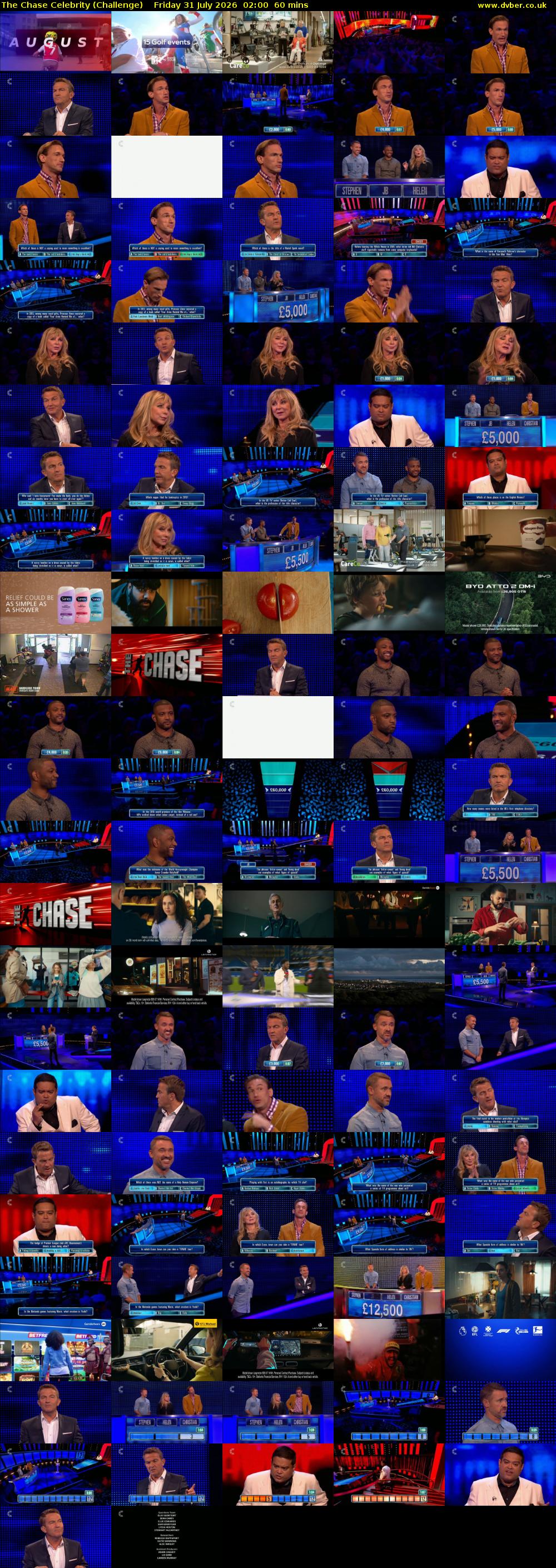 The Chase Celebrity (Challenge) Friday 31 July 2026 02:00 - 03:00