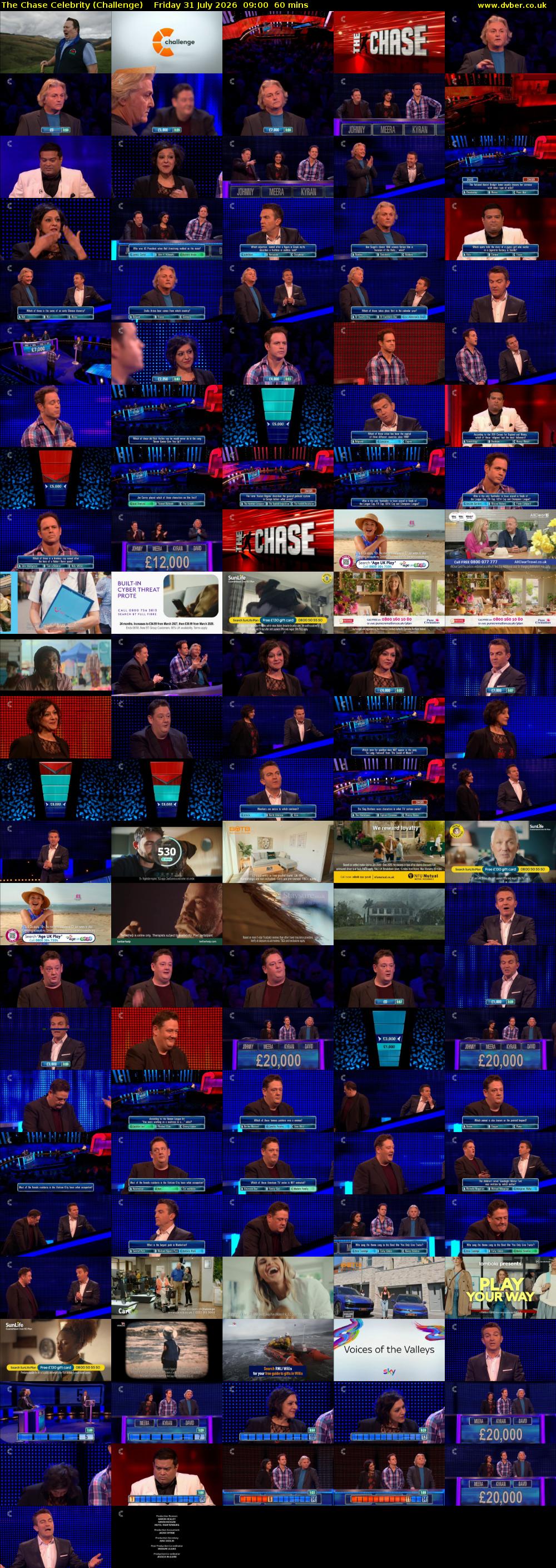 The Chase Celebrity (Challenge) Friday 31 July 2026 09:00 - 10:00