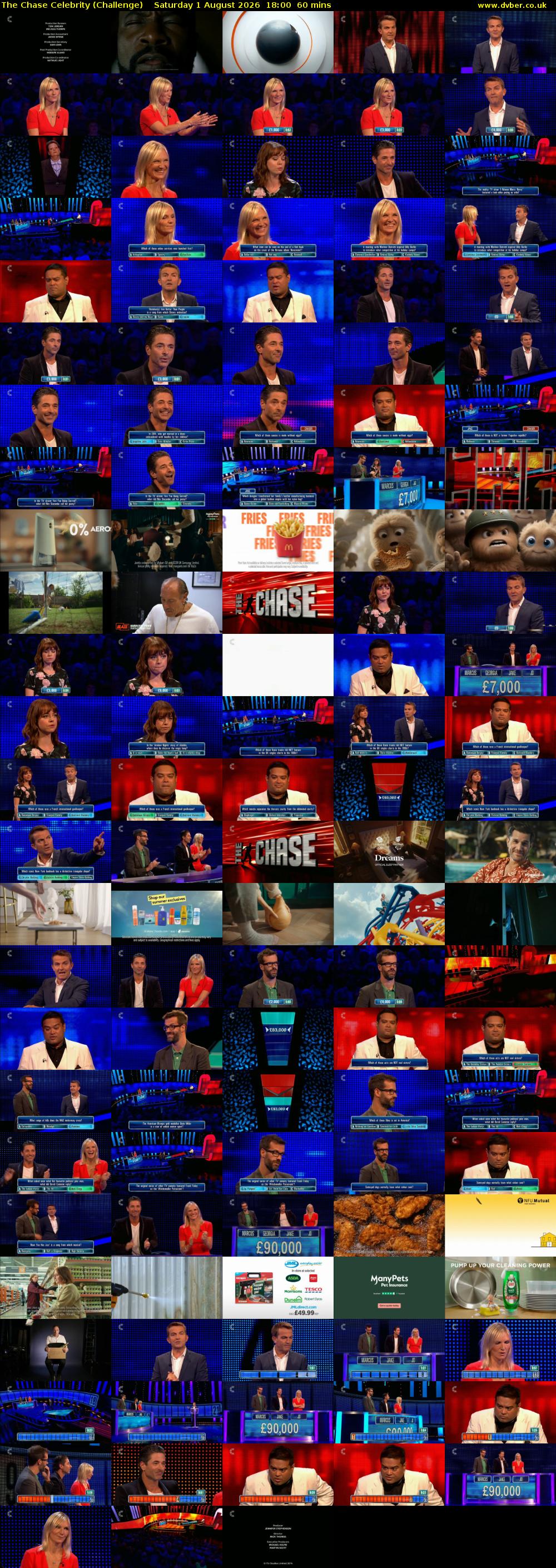 The Chase Celebrity (Challenge) Saturday 1 August 2026 18:00 - 19:00