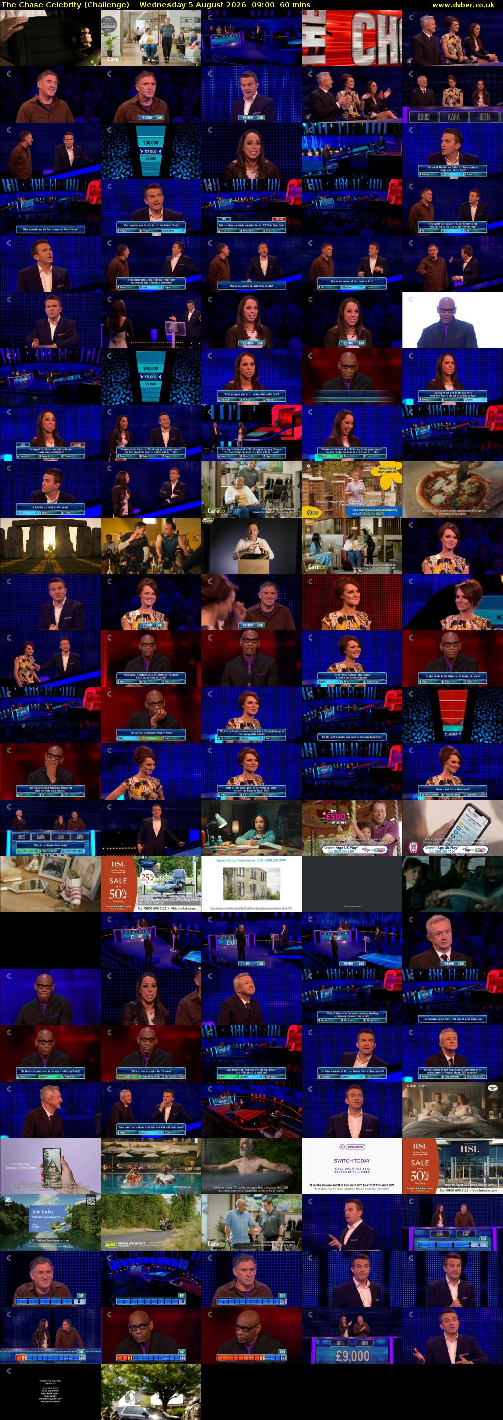 The Chase Celebrity (Challenge) Wednesday 5 August 2026 09:00 - 10:00