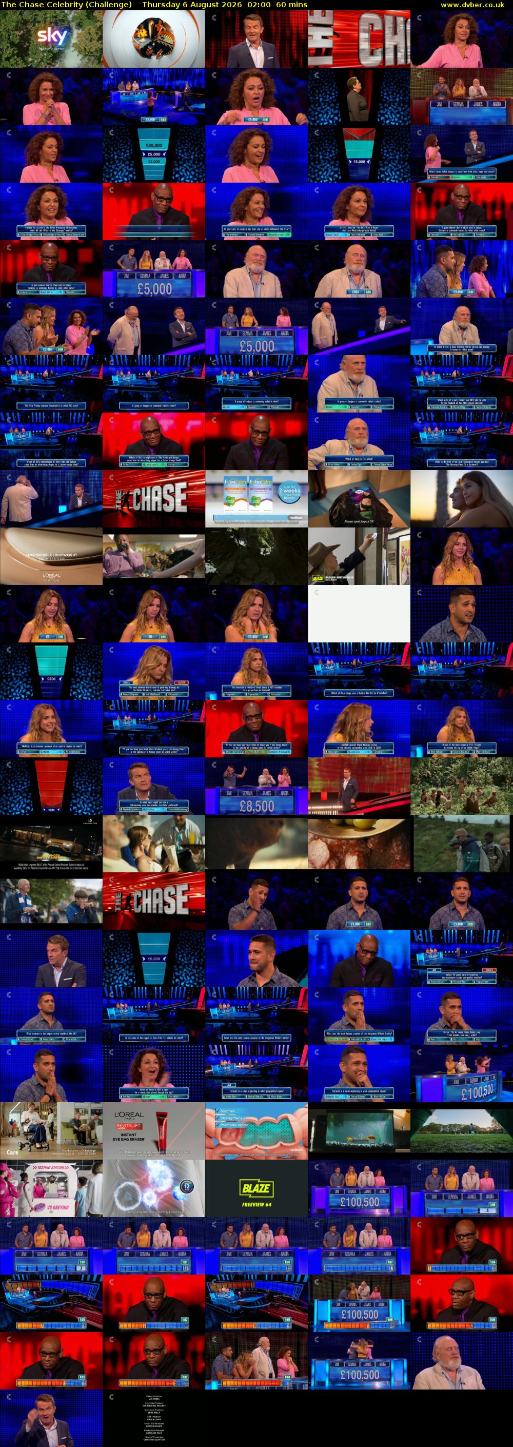 The Chase Celebrity (Challenge) Thursday 6 August 2026 02:00 - 03:00