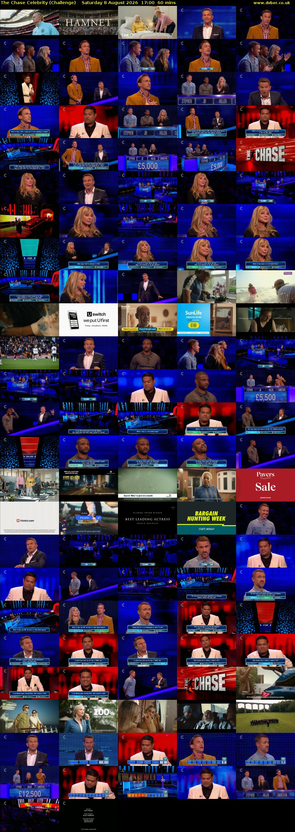 The Chase Celebrity (Challenge) Saturday 8 August 2026 17:00 - 18:00