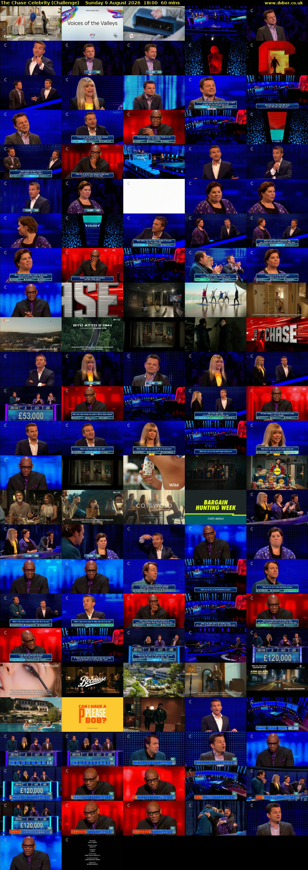 The Chase Celebrity (Challenge) Sunday 9 August 2026 18:00 - 19:00