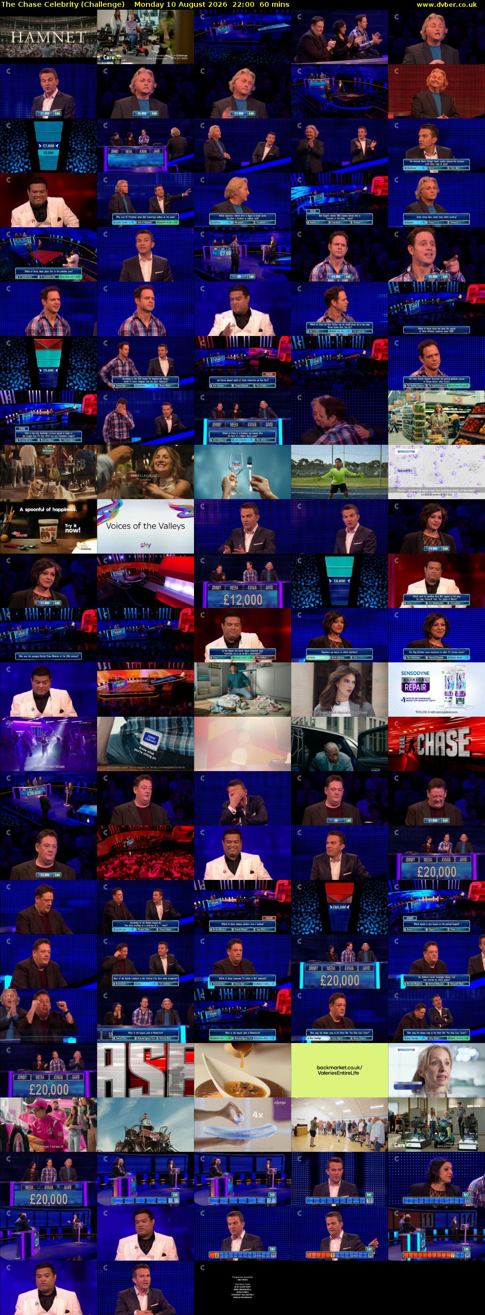The Chase Celebrity (Challenge) Monday 10 August 2026 22:00 - 23:00
