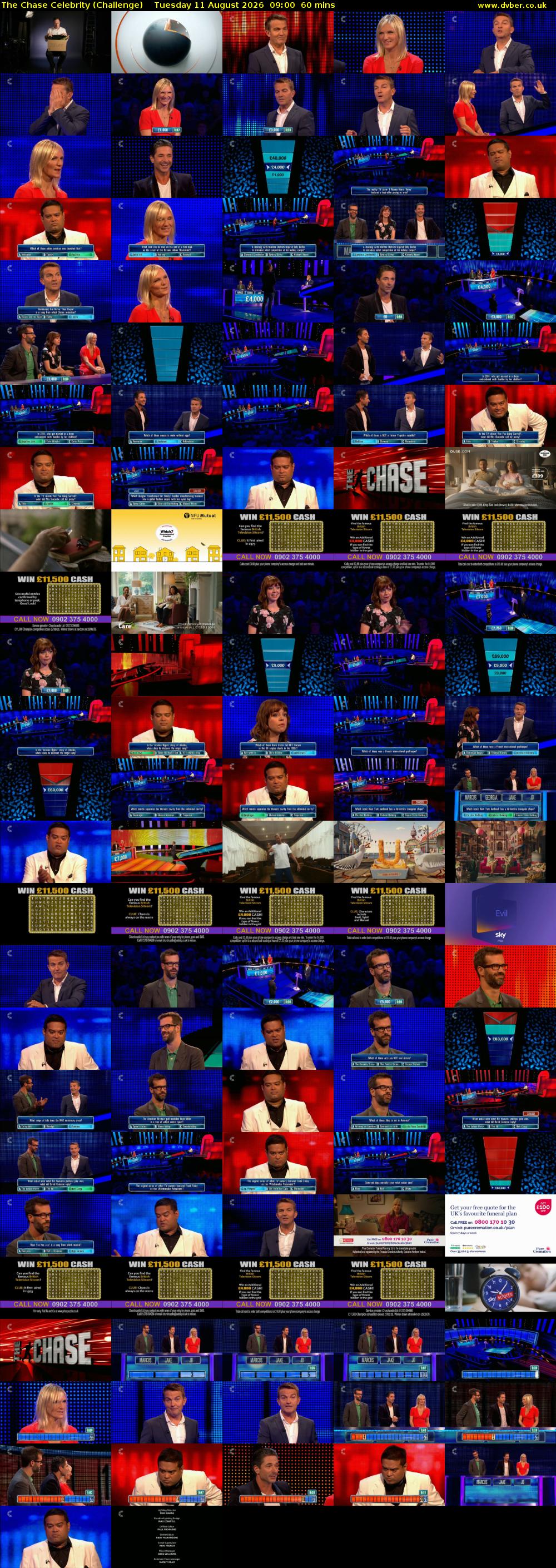 The Chase Celebrity (Challenge) Tuesday 11 August 2026 09:00 - 10:00