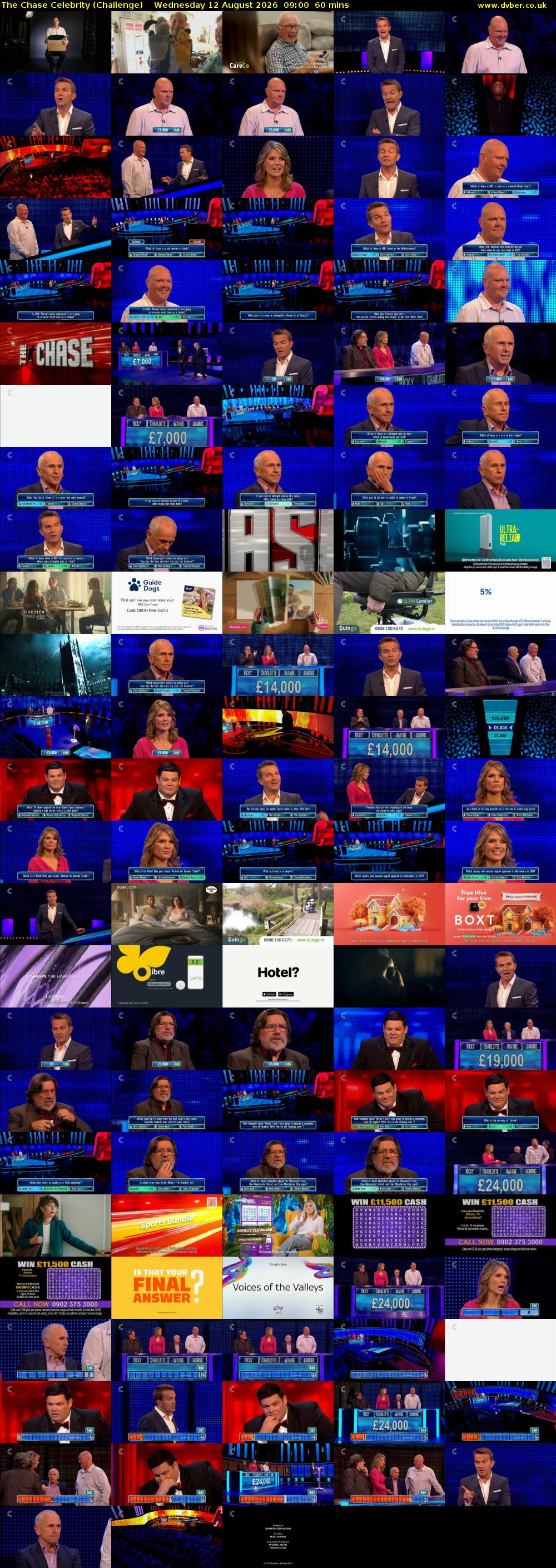 The Chase Celebrity (Challenge) Wednesday 12 August 2026 09:00 - 10:00