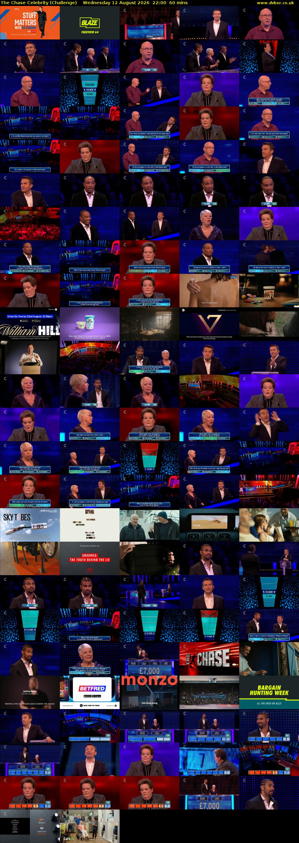 The Chase Celebrity (Challenge) Wednesday 12 August 2026 22:00 - 23:00