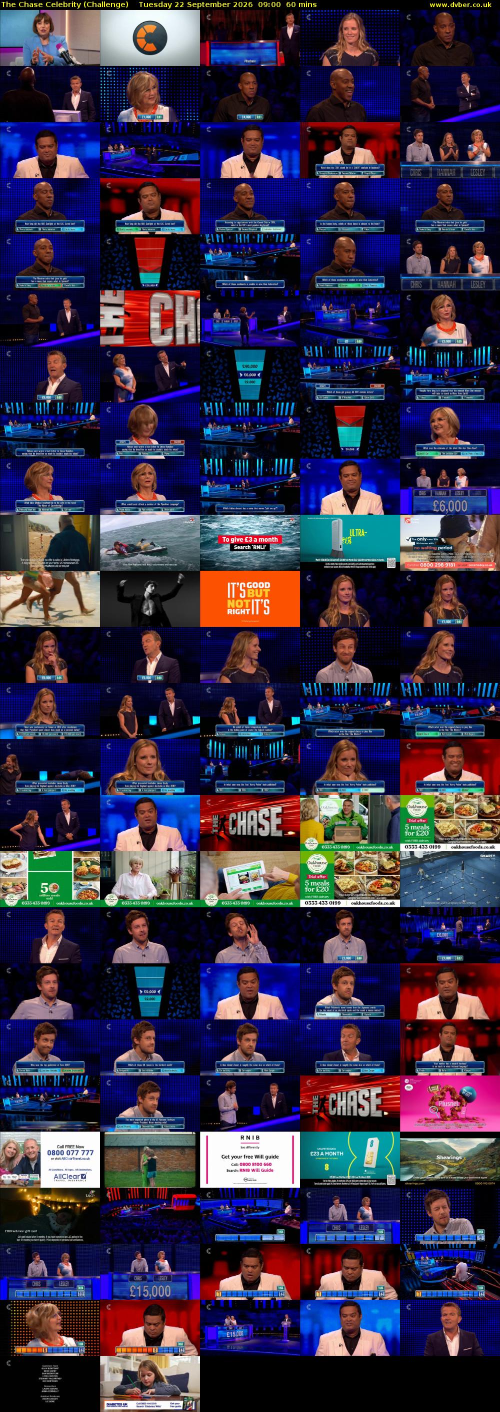 The Chase Celebrity (Challenge) Tuesday 22 September 2026 09:00 - 10:00
