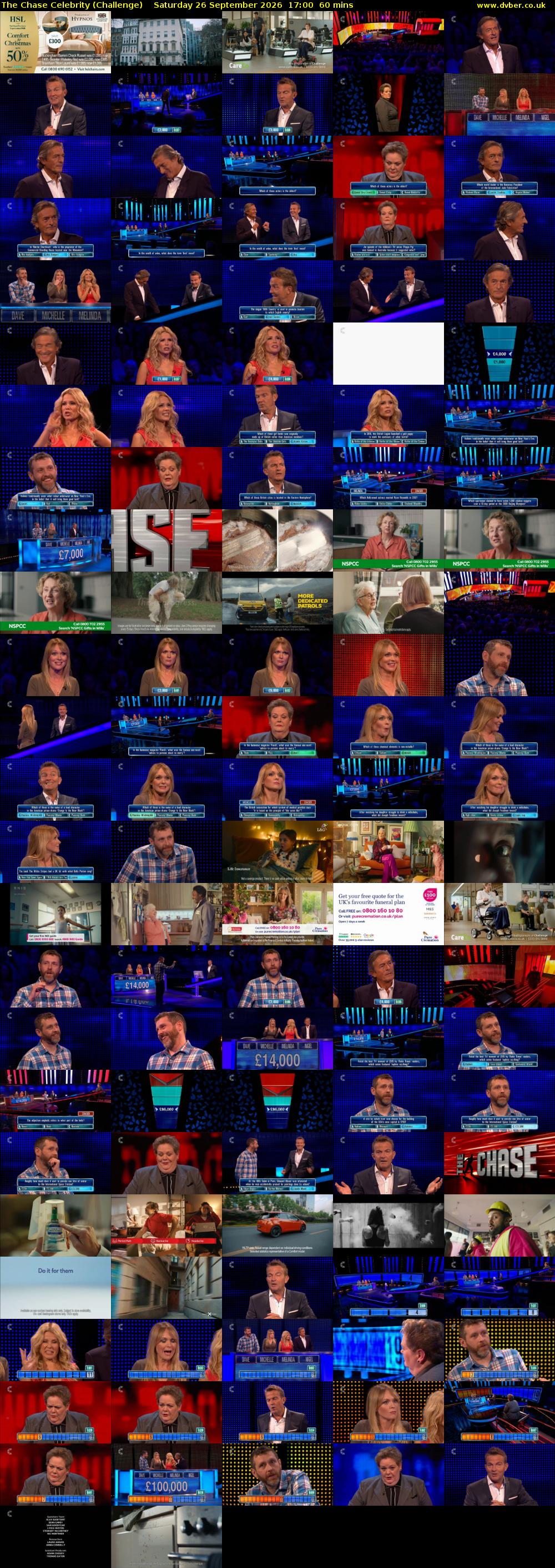 The Chase Celebrity (Challenge) Saturday 26 September 2026 17:00 - 18:00