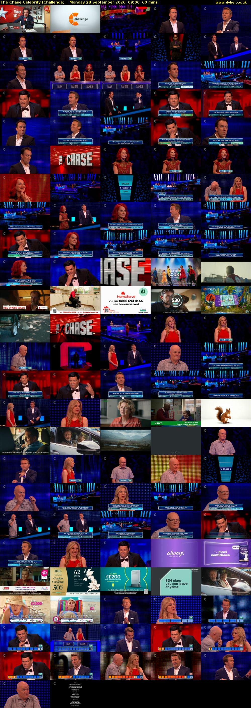The Chase Celebrity (Challenge) Monday 28 September 2026 09:00 - 10:00