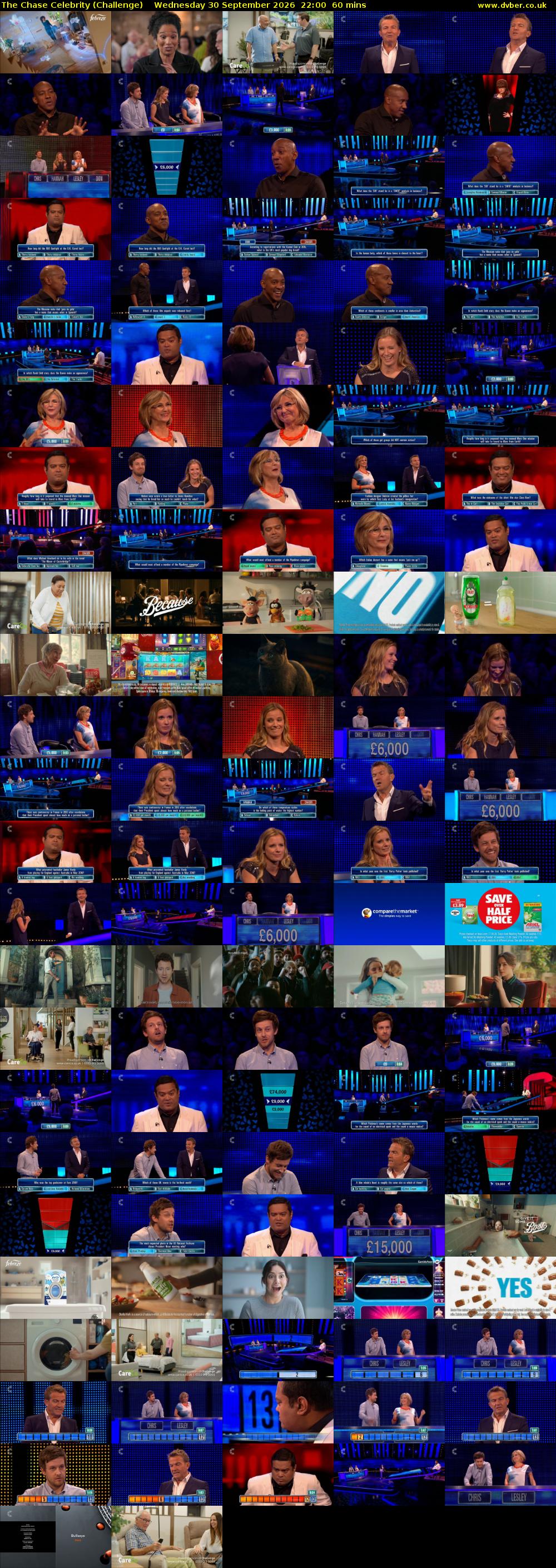 The Chase Celebrity (Challenge) Wednesday 30 September 2026 22:00 - 23:00