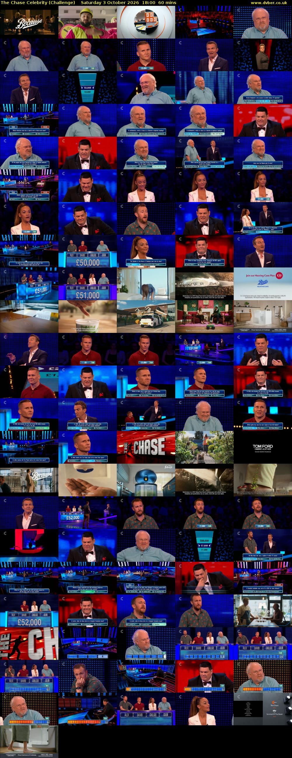 The Chase Celebrity (Challenge) Saturday 3 October 2026 18:00 - 19:00