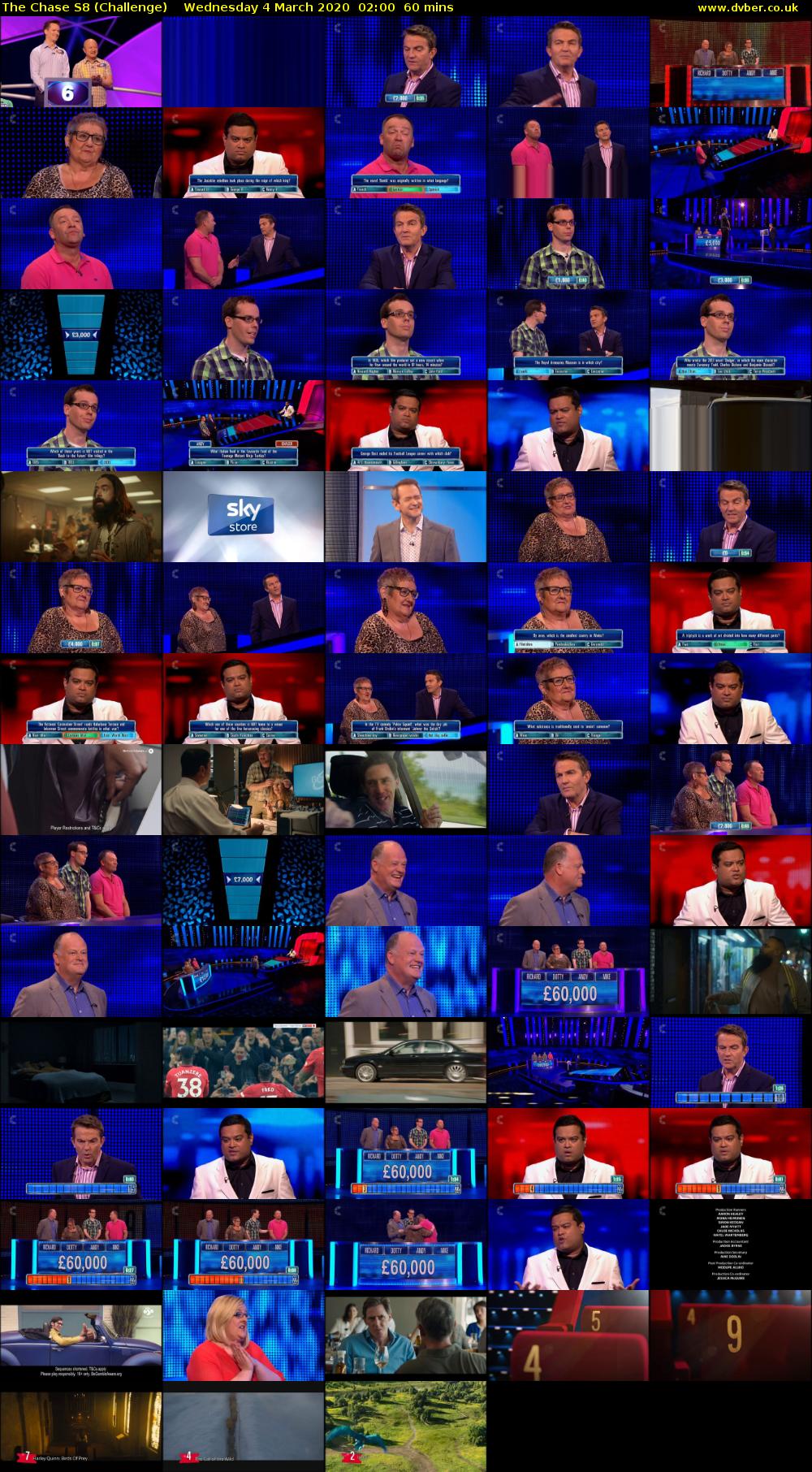 The Chase S8 (Challenge) Wednesday 4 March 2020 02:00 - 03:00