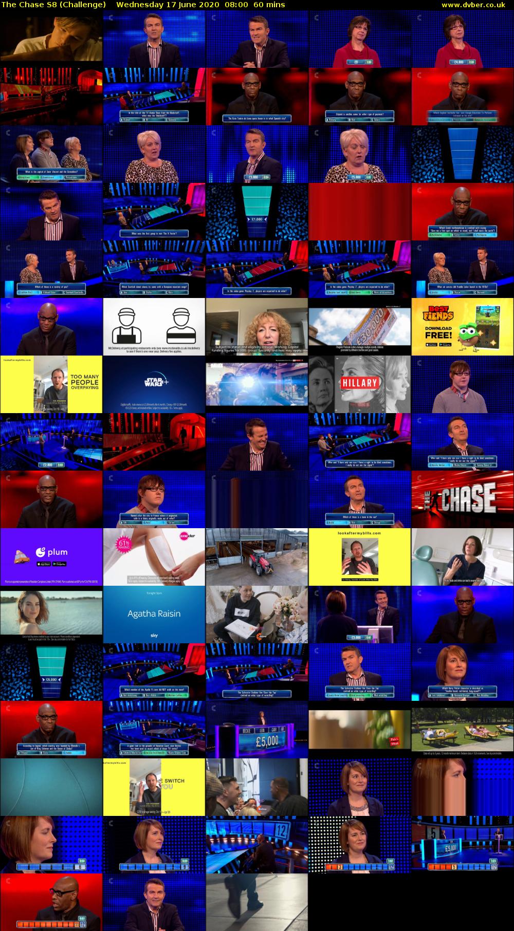 The Chase S8 (Challenge) Wednesday 17 June 2020 08:00 - 09:00