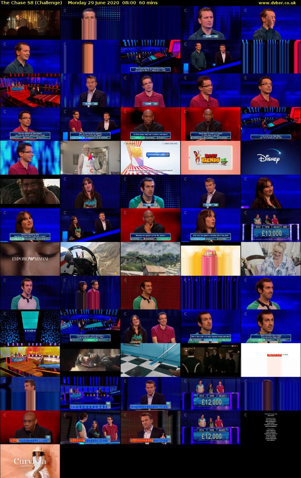 The Chase S8 (Challenge) Monday 29 June 2020 08:00 - 09:00