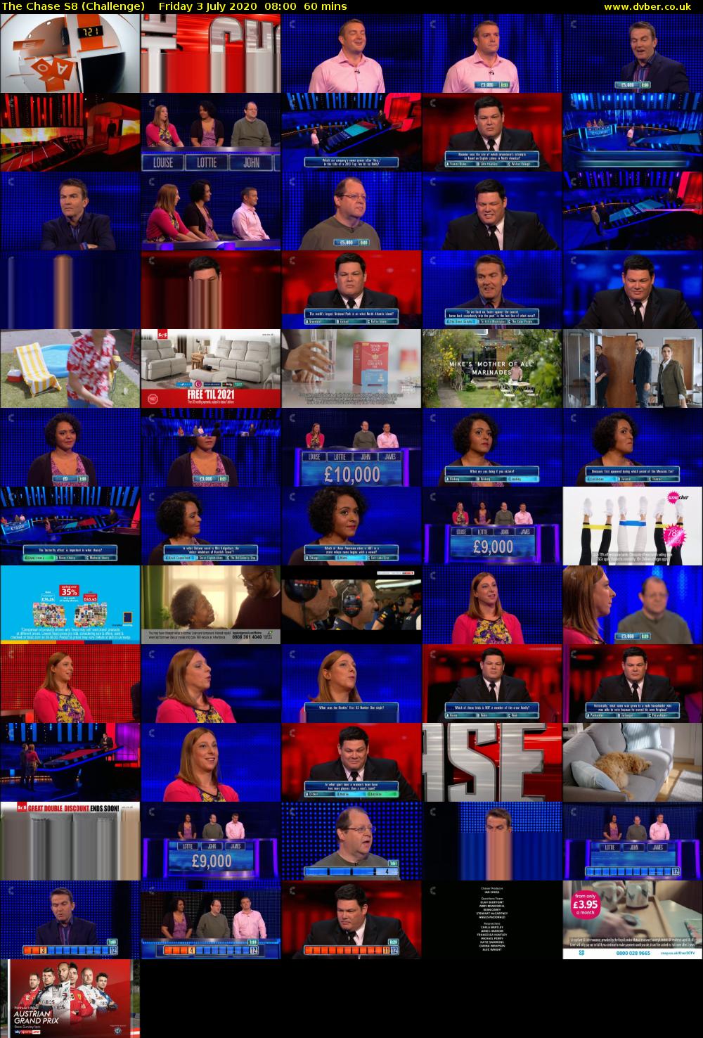 The Chase S8 (Challenge) Friday 3 July 2020 08:00 - 09:00
