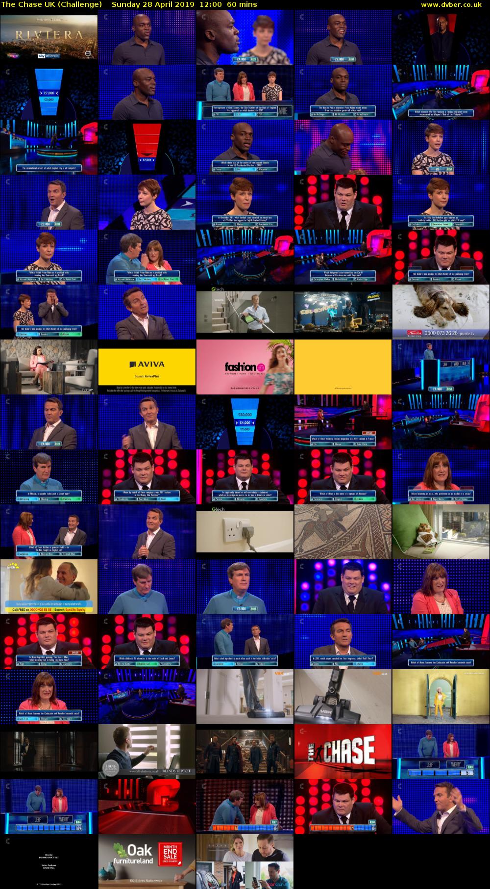 The Chase UK (Challenge) Sunday 28 April 2019 12:00 - 13:00